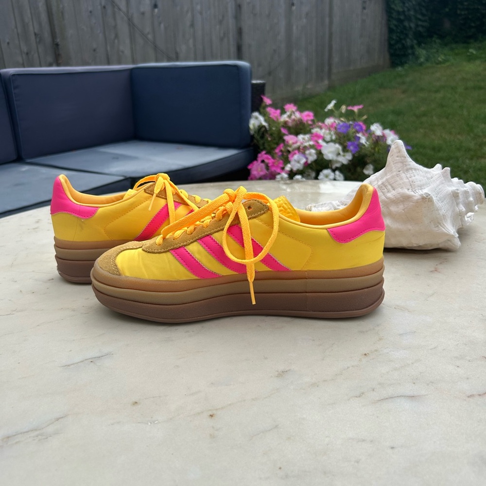 Adidas Gazelle Yellow and Pink Women's Sneakers